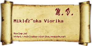 Miklóska Viorika névjegykártya